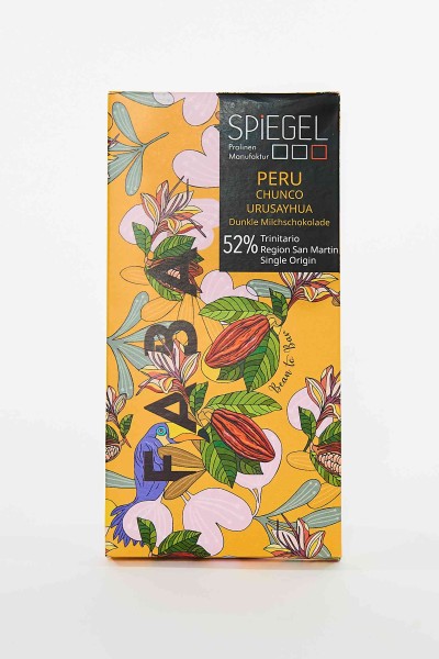 Faba Peru 52% Chunco Urusayhua Dunkle Milchschokolade-Trinitario Region San Martin Sinlge Oriign